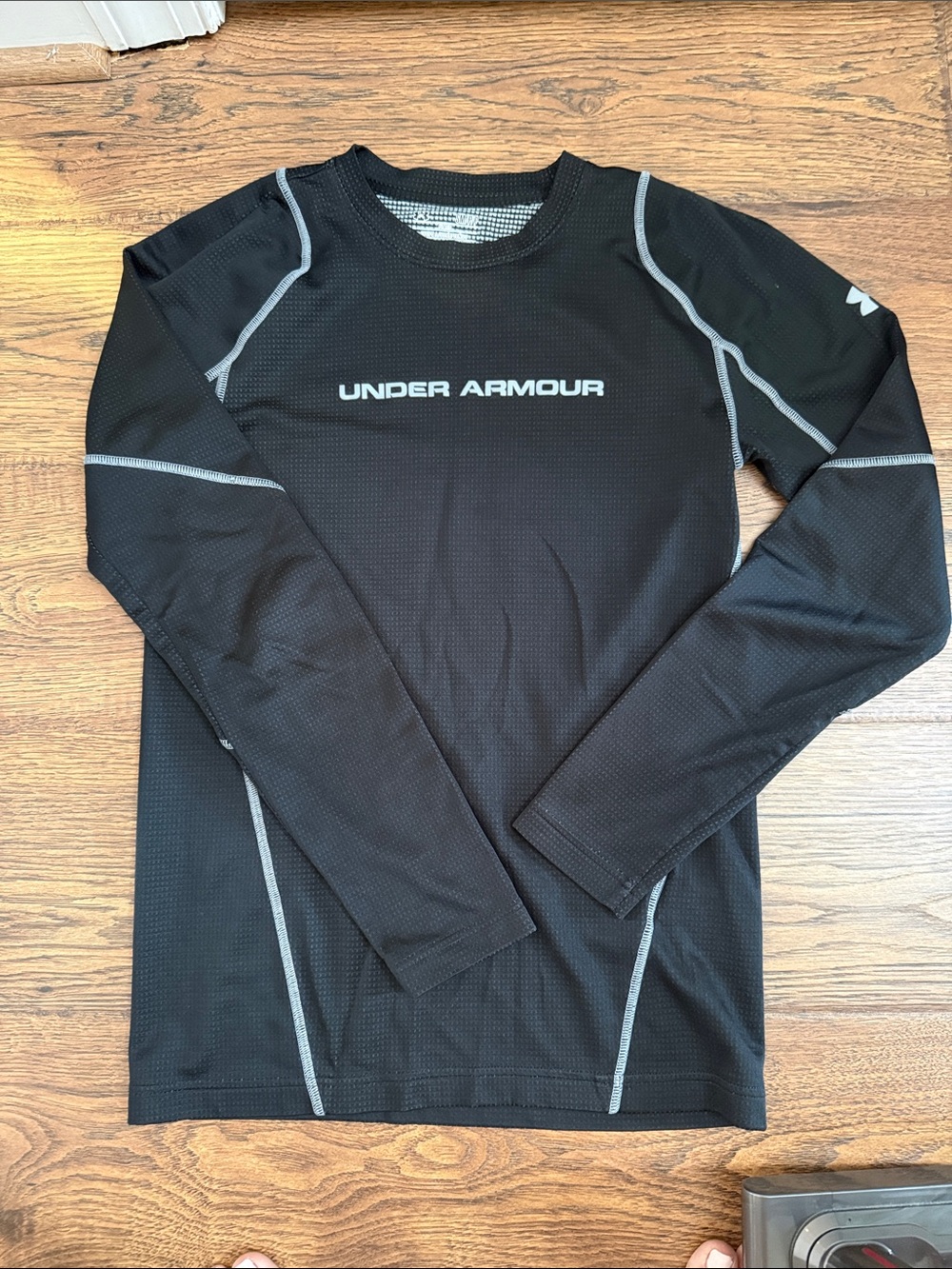 Under Armour Black Long Sleeve Performance Top with Gray Accents